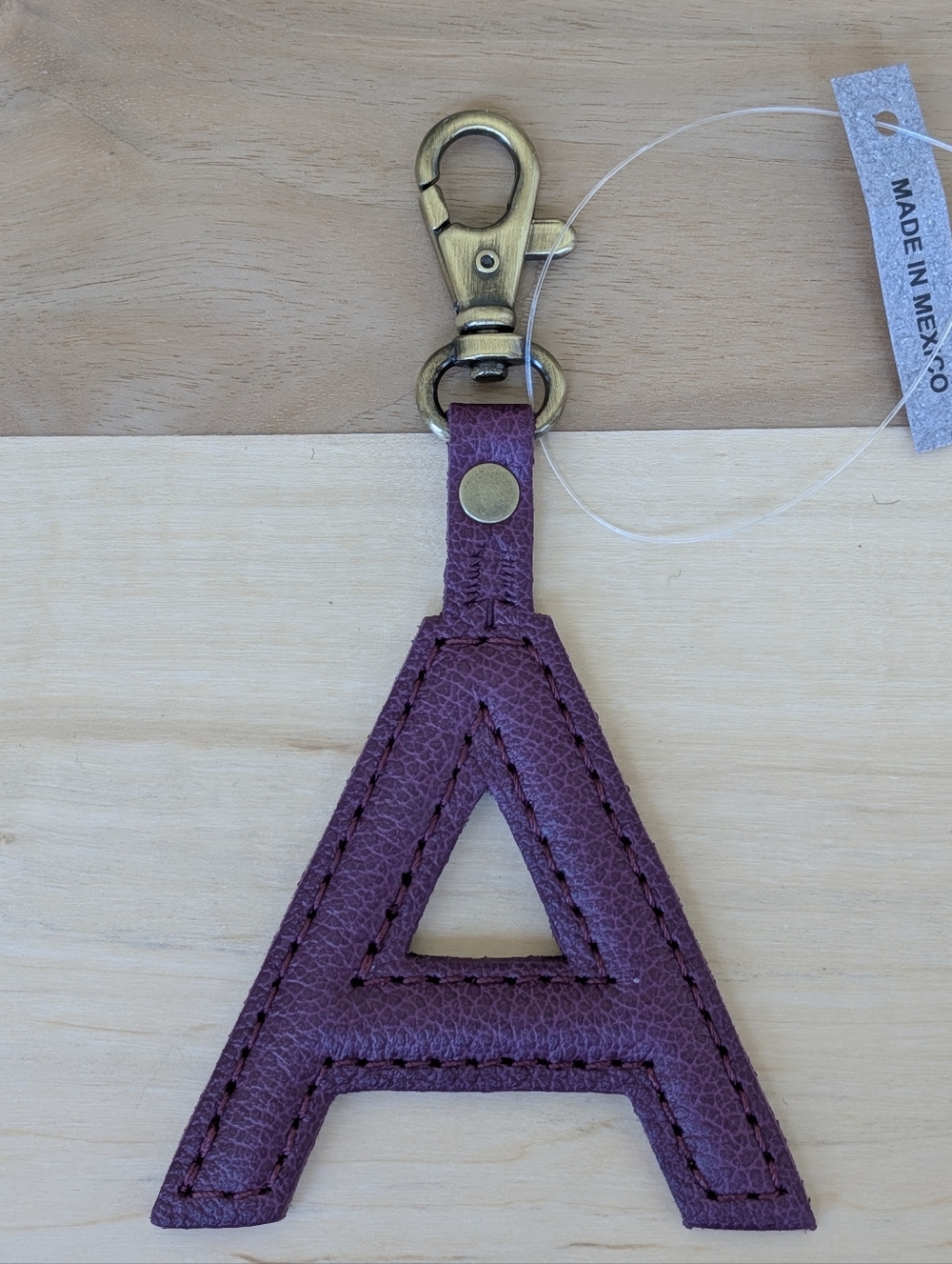 Portland Leather Letter A Keychain Charm - Potion